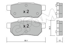 Sada brzdových platničiek kotúčovej brzdy CIFAM 822-170-0