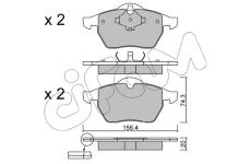 Sada brzdových destiček, kotoučová brzda CIFAM 822-181-2