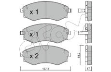 Sada brzdových destiček, kotoučová brzda CIFAM 822-188-1