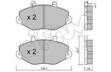 Sada brzdových destiček, kotoučová brzda CIFAM 822-195-1