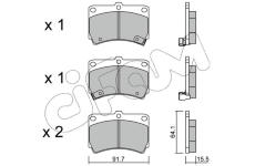 Sada brzdových destiček, kotoučová brzda CIFAM 822-196-0