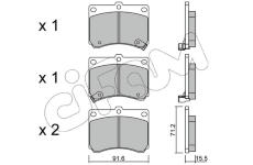 Sada brzdových destiček, kotoučová brzda CIFAM 822-197-0