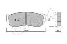 Sada brzdových destiček, kotoučová brzda CIFAM 822-202-1