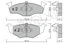 Sada brzdových destiček, kotoučová brzda CIFAM 822-206-0