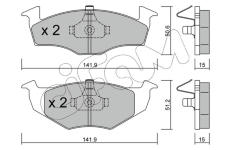 Sada brzdových destiček, kotoučová brzda CIFAM 822-206-2