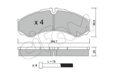 Sada brzdových destiček, kotoučová brzda CIFAM 822-212-1