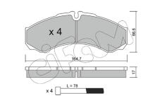 Sada brzdových platničiek kotúčovej brzdy CIFAM 822-212-3