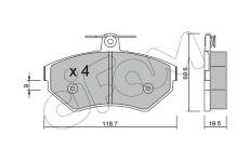 Sada brzdových destiček, kotoučová brzda CIFAM 822-215-0