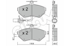 Sada brzdových platničiek kotúčovej brzdy CIFAM 822-215-2