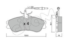 Sada brzdových destiček, kotoučová brzda CIFAM 822-217-0