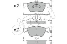 Sada brzdových destiček, kotoučová brzda CIFAM 822-219-0