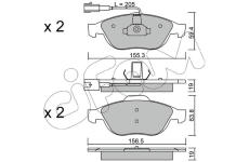 Sada brzdových destiček, kotoučová brzda CIFAM 822-220-0