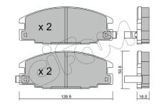 Sada brzdových destiček, kotoučová brzda CIFAM 822-244-0