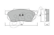 Sada brzdových destiček, kotoučová brzda CIFAM 822-247-0