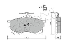Sada brzdových platničiek kotúčovej brzdy CIFAM 822-250-0