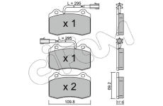 Sada brzdových destiček, kotoučová brzda CIFAM 822-251-0