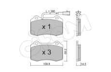 Sada brzdových destiček, kotoučová brzda CIFAM 822-251-8