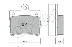 Sada brzdových destiček, kotoučová brzda CIFAM 822-255-0