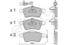 Sada brzdových destiček, kotoučová brzda CIFAM 822-263-1