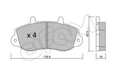 Sada brzdových destiček, kotoučová brzda CIFAM 822-264-0