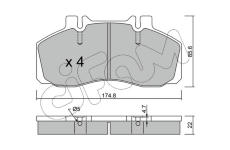 Sada brzdových destiček, kotoučová brzda CIFAM 822-266-0