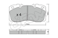 Sada brzdových platničiek kotúčovej brzdy CIFAM 822-268-0