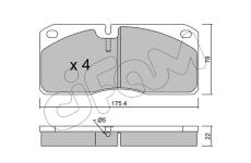 Sada brzdových destiček, kotoučová brzda CIFAM 822-269-0