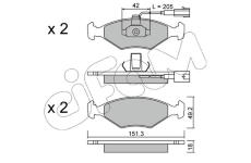 Sada brzdových destiček, kotoučová brzda CIFAM 822-273-1