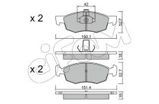 Sada brzdových destiček, kotoučová brzda CIFAM 822-274-2