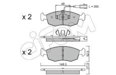 Sada brzdových destiček, kotoučová brzda CIFAM 822-274-4