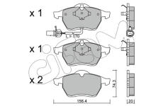 Sada brzdových destiček, kotoučová brzda CIFAM 822-279-1