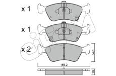 Sada brzdových destiček, kotoučová brzda CIFAM 822-287-0