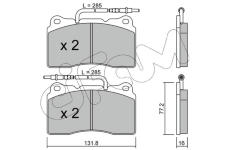Sada brzdových platničiek kotúčovej brzdy CIFAM 822-288-2