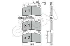 Sada brzdových platničiek kotúčovej brzdy CIFAM 822-288-4