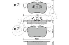 Sada brzdových destiček, kotoučová brzda CIFAM 822-309-0