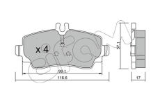 Sada brzdových destiček, kotoučová brzda CIFAM 822-310-0