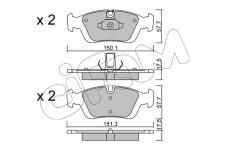 Sada brzdových destiček, kotoučová brzda CIFAM 822-312-0