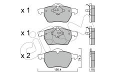 Sada brzdových destiček, kotoučová brzda CIFAM 822-314-1