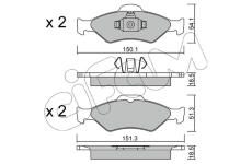 Sada brzdových destiček, kotoučová brzda CIFAM 822-315-0