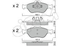 Sada brzdových destiček, kotoučová brzda CIFAM 822-316-0