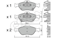 Sada brzdových destiček, kotoučová brzda CIFAM 822-316-1