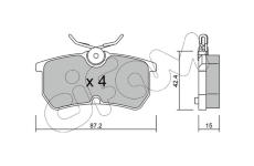 Sada brzdových destiček, kotoučová brzda CIFAM 822-317-0