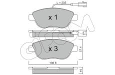 Sada brzdových platničiek kotúčovej brzdy CIFAM 822-322-0
