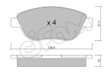 Sada brzdových destiček, kotoučová brzda CIFAM 822-322-1