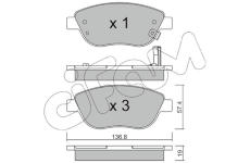 Sada brzdových platničiek kotúčovej brzdy CIFAM 822-322-2