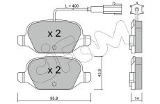 Sada brzdových destiček, kotoučová brzda CIFAM 822-324-3