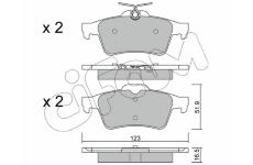 Sada brzdových destiček, kotoučová brzda CIFAM 822-337-1