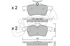 Sada brzdových destiček, kotoučová brzda CIFAM 822-337-3