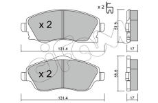 Sada brzdových destiček, kotoučová brzda CIFAM 822-340-0