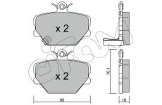 Sada brzdových destiček, kotoučová brzda CIFAM 822-341-0